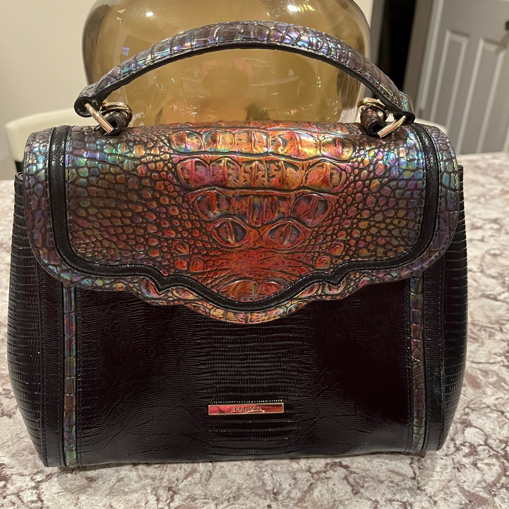 Brahmin -Elegant Multicolor Crocodile-Embossed Women's Bag